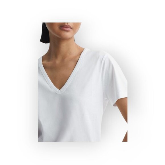 Reiss White Cotton Bailey T-Shirt XS - Picture 13 of 13